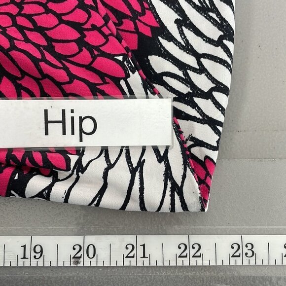 Alfani Dress Big Floral Print Pink White V-Neck Midi Size Large L - Picture 13 of 16